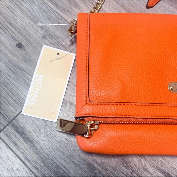 NWT Michael Kors Small Leather Crossbody Messenger - Mimosa - Picture 5 of 9